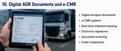 Digitala ADR-transportdokument och e-CMR-system för logistik i Europa