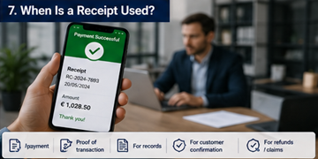 Digitalt betalningskvitto på smartphone efter genomförd logistiksbetalning