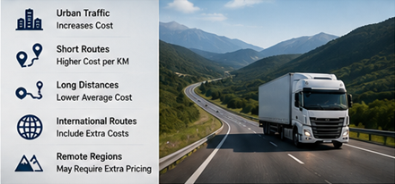Prissättning för långdistanstransport och europeiska logistikrutter