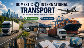 Inrikes och internationell godstransport med lastbilar, gränspassager, lager och europeiska logistikflöden