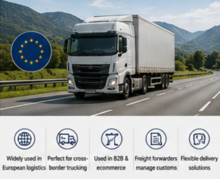 Europeiska lastbilar och logistikflöden som använder leveransvillkoren DDP och DAP
