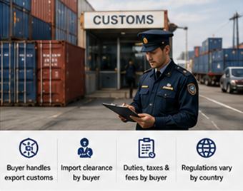 Tull- och exportprocedurer för internationella EXW-sändningar