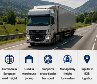 Europeiska vägtransporter och upphämtning från lager enligt EXW-logistikavtal