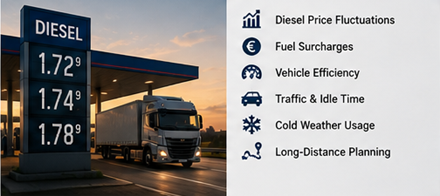 Dieselpriser som påverkar frakttaxor och logistikdrift i Europa