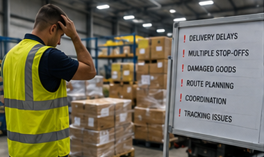 Utmaningar i styckegodslogistik inklusive lagersortering leveransförseningar och frakttransportoperationer