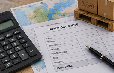 Priskalkyl för styckegods (groupage) med pallar logistikplanering fraktkostnader och transportdokument