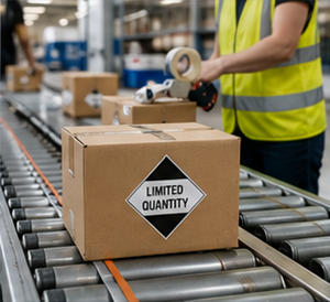 Logistik och transportprocess för ADR Limited Quantity och farligt gods