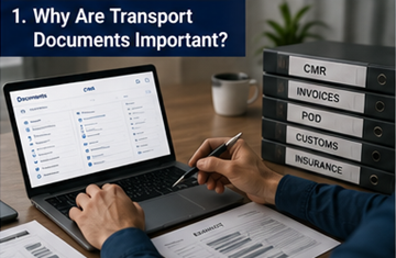 Logistikmedarbetare som organiserar transportdokument, fakturor och sändningshandlingar på kontor