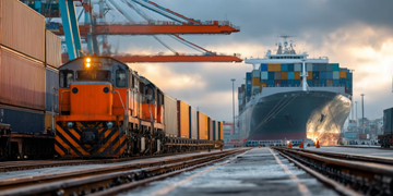 Multimodal logistik som kombinerar väg-, flyg- och sjötransport i försörjningskedjan