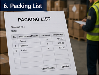 Lagerarbetare som kontrollerar packlista med pallar och sändningsinventering