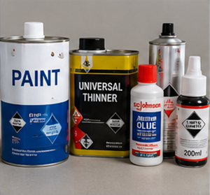 Produkter som omfattas av ADR-transport enligt Limited Quantity, inklusive aerosoler, färger och kemikalier