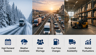 Hög säsong i frakttransport och logistikefterfrågan i Europa