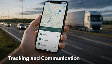 GPS-spårning transport lastbil i realtid logistikplattform kommunikation förare kund