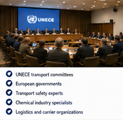 UNECE och internationella transportmyndigheter som förvaltar ADR-regler för farligt gods