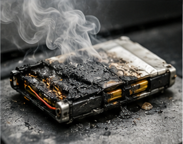 Skadade litiumbatterier som orsakar brandrisk under transportverksamhet