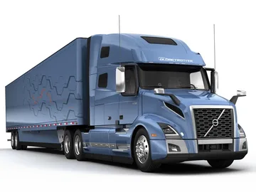 Transportör Semitrailer Volvo VNL i Berlin Tyskland